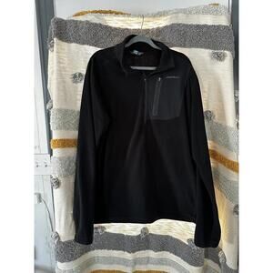 Eddie Bauer Black First Ascent Fleece Quarter Zip Pullover Sweater Sz TXL